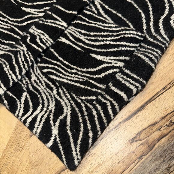 MAEVE Anthropologie Zebra Knit Oversized Coat Cardigan XS Lambswool Blend - Picture 6 of 11